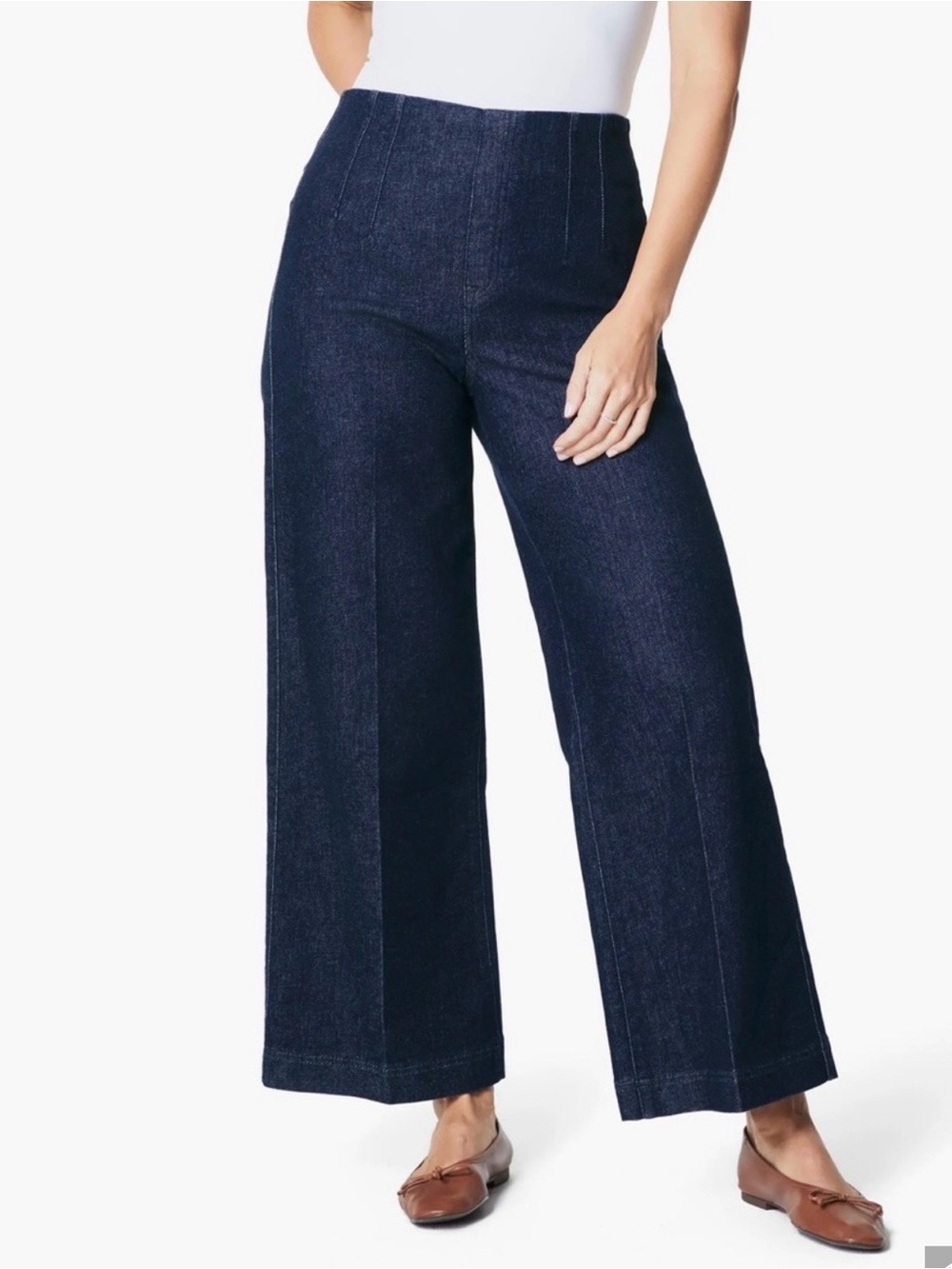 SPANX-Zero Waistband Wide Leg Crop Jeans in Raw Indigo Wash SZ- XL NWT